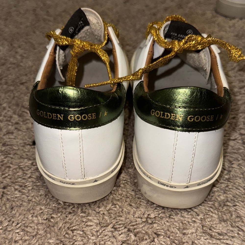 GGDB White Hi Stars with Gold Laces - Picture 3 of 3